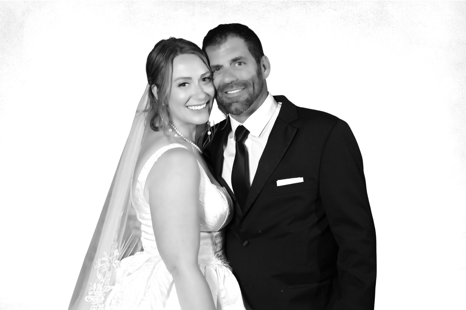 Black and white wedding portrait